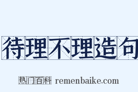 待理不理造句是什么意思的图片